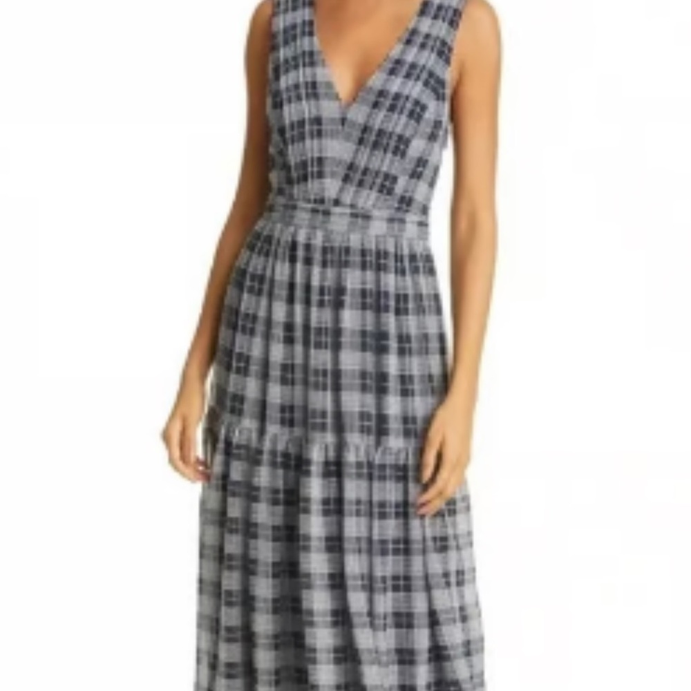 Club Monaco Plaid Sleeveless Maxi Dress